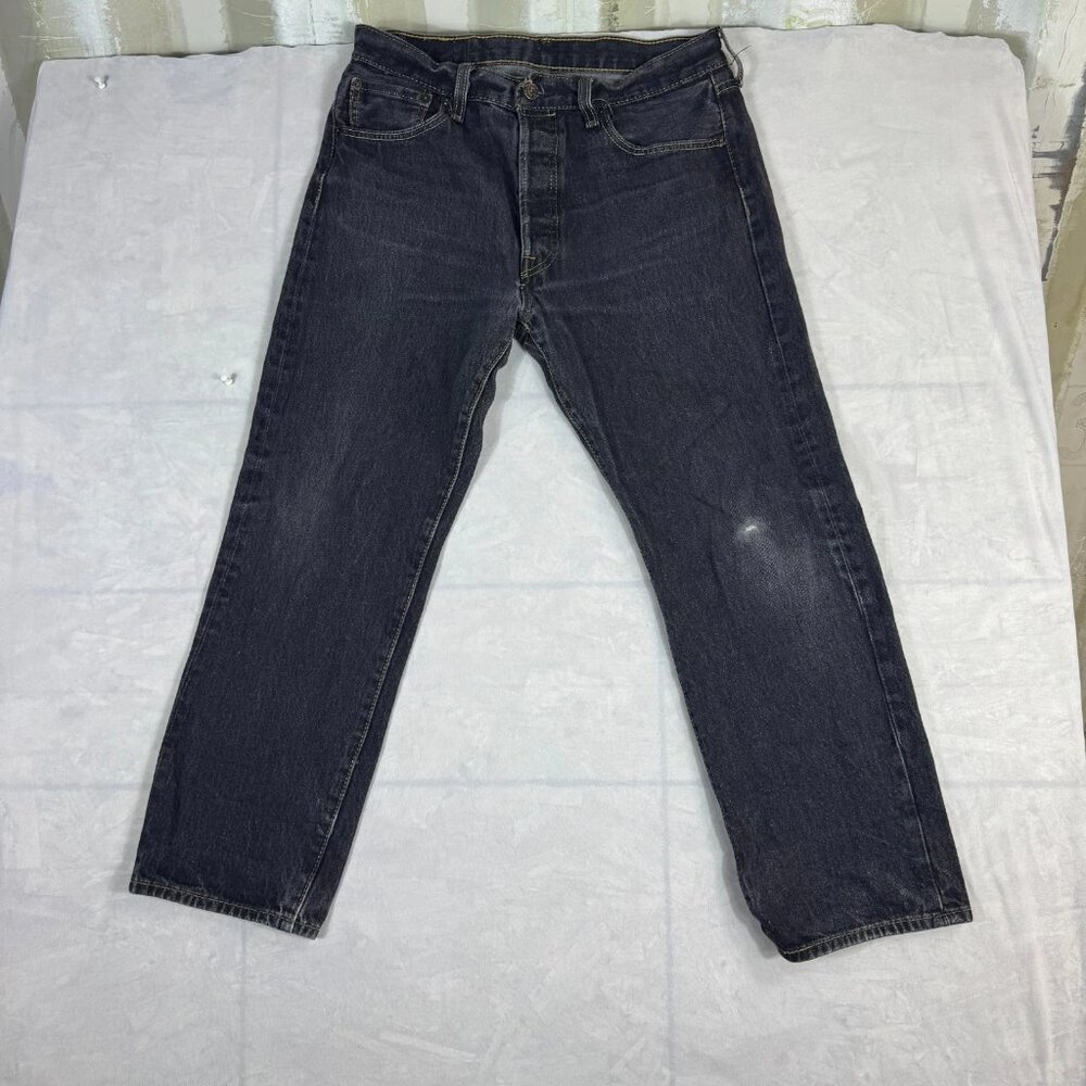 Levi's 501 Men's‎ Straight Jeans Black Denim Faded Dark Wash 5-Pocket W34 L30